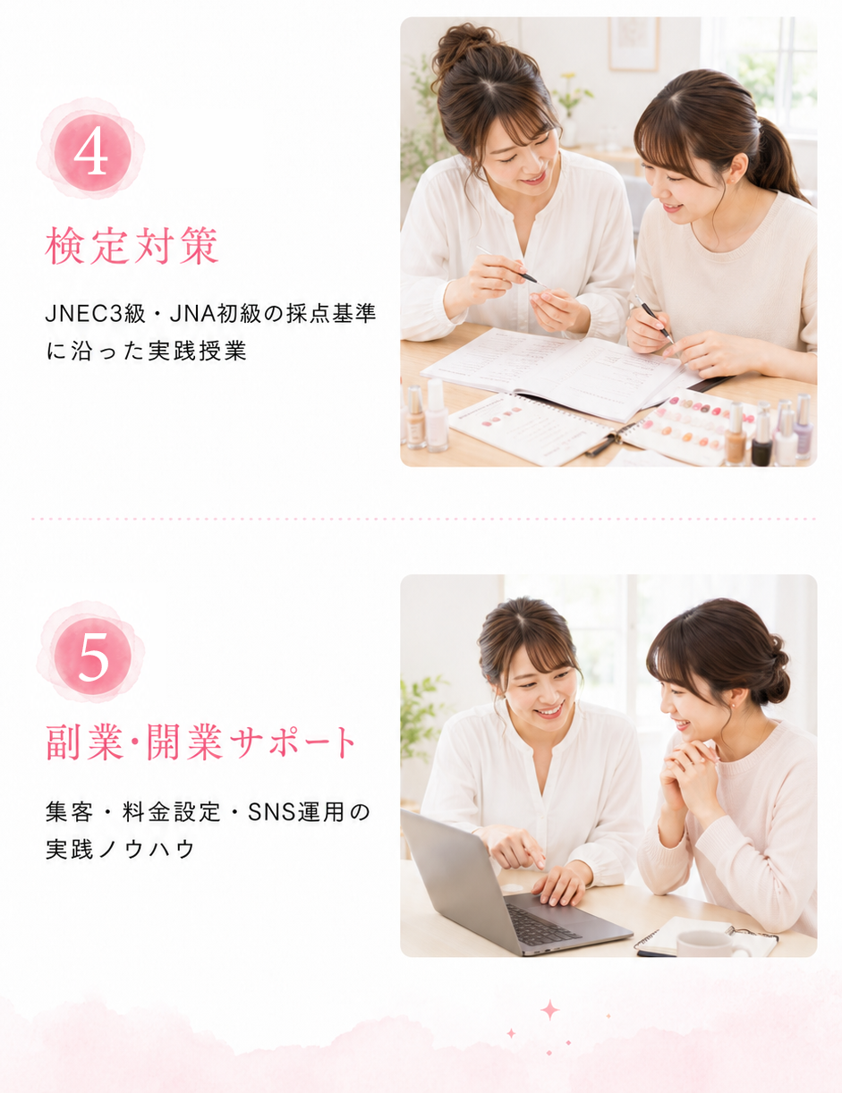 ネイル検定取得と開業サポート